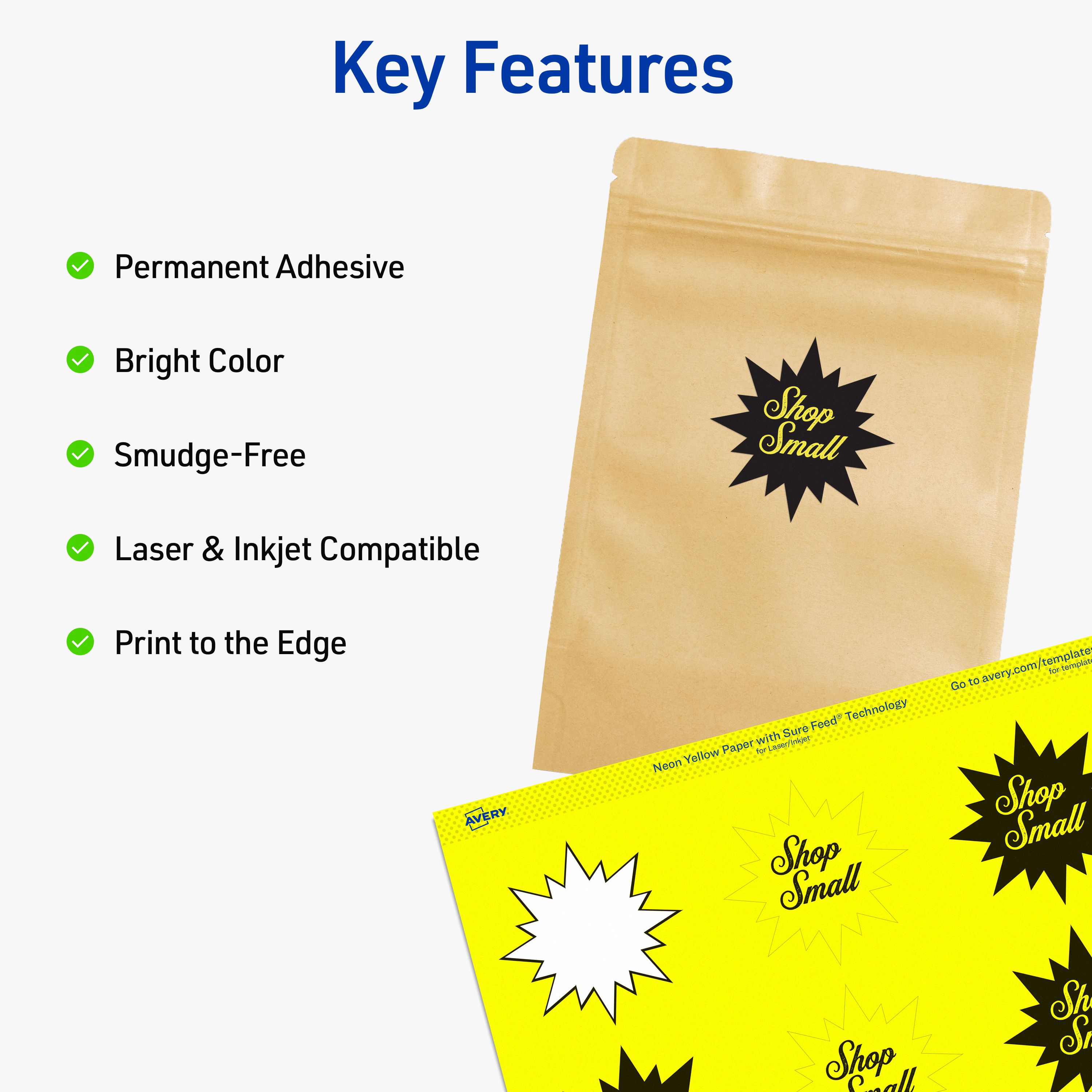 Neon Burst Labels, 2-1/4